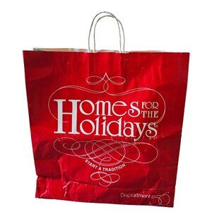 Vintage Department 56 Homes For The Holidays Red Shopping Bag